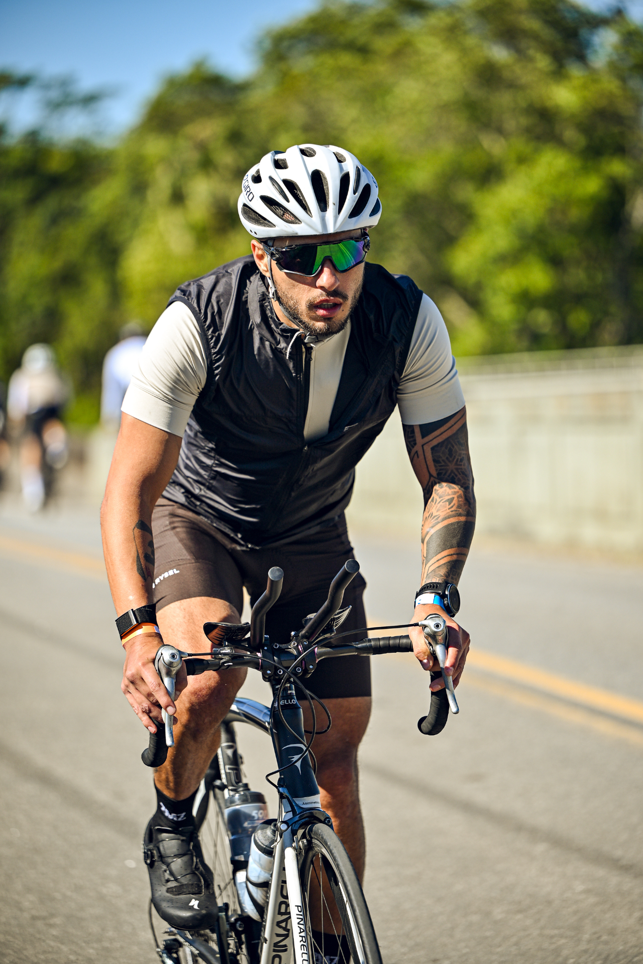 Treino de ciclismo na estrada